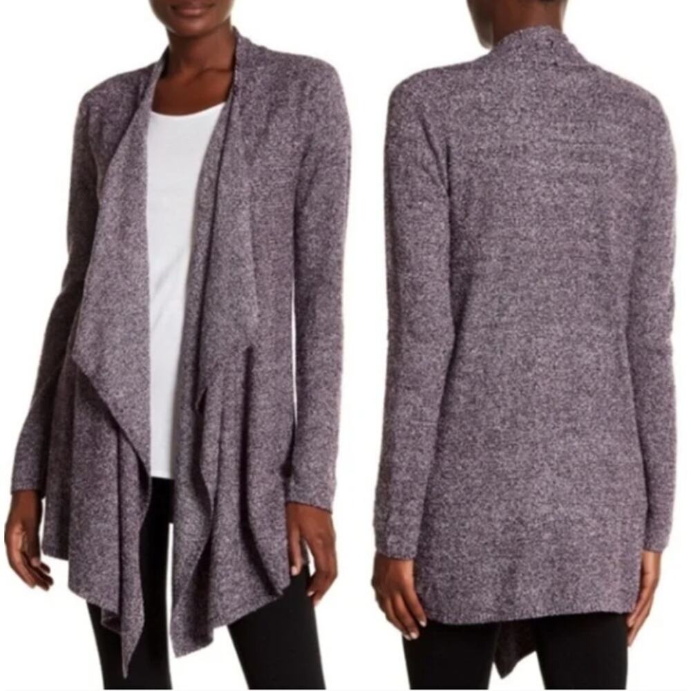 BAREFOOT DREAMS Bamboo CozyChic Lite Purple Calypso Wrap Cardigan, Size S/M